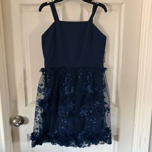 Charming Navy Floral Kids Dress